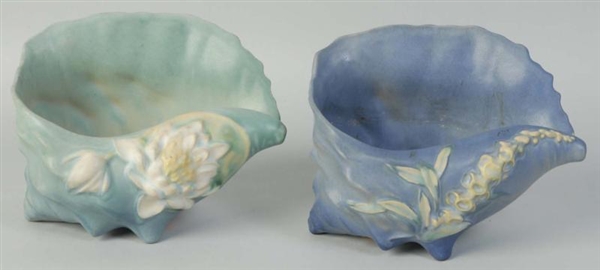 LOT OF 2: ROSEVILLE POTTERY CONCH SHELL BOWLS.    