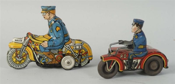 LOT OF 2: MARX TIN LITHO FRICTION MOTORCYCLE TOYS 