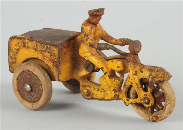 CAST IRON KILGORE SPECIAL DELIVERY MOTORCYCLE TOY 