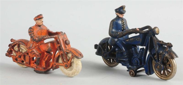 LOT OF 2: CAST IRON AMERICAN MADE MOTORCYCLES.    