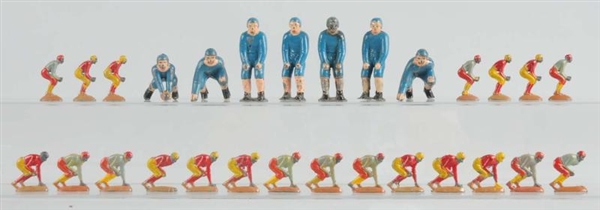 LOT OF 28: VINTAGE FOOTBALL PLAYER FIGURES.       