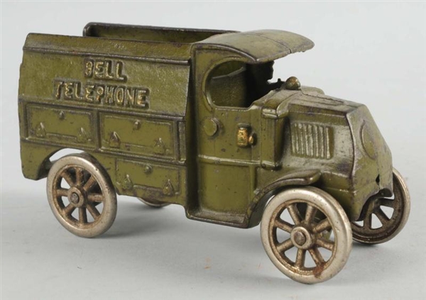 CAST IRON HUBLEY BELL TELEPHONE TRUCK.            