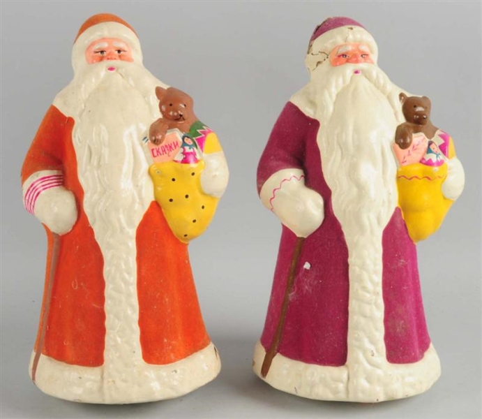 LOT OF 2: PAPER MACHE SANTAS.                    