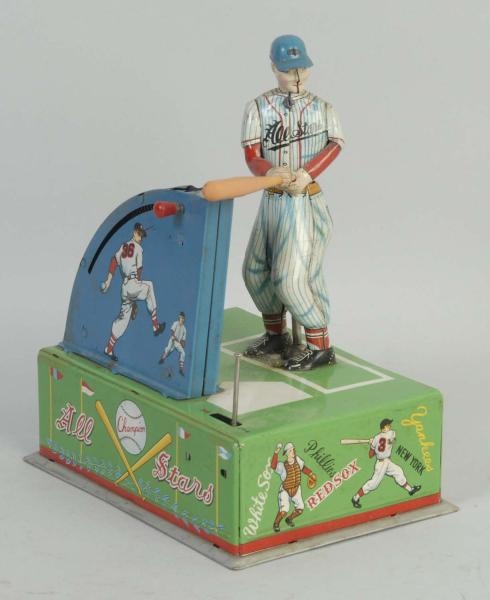 JAPANESE TIN LITHO ALLSTARS BASEBALL TOY.         