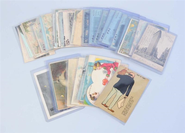 LOT OF 30+ HOLD-TO-LIGHT POSTCARDS.               