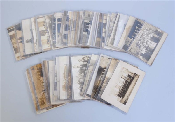 LOT OF 50+ REAL PHOTO POSTCARDS OF SCHOOLS.       