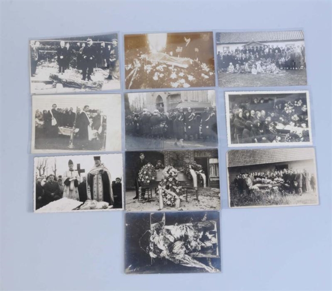 LOT OF 10: REAL PHOTO POST MORTUM POSTCARDS.      