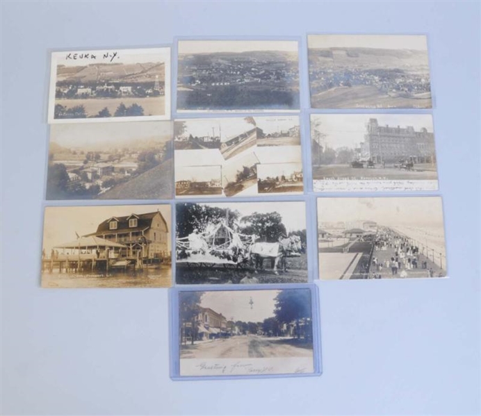 LOT OF 10: REAL PHOTO POSTCARDS OF NEW YORK.      