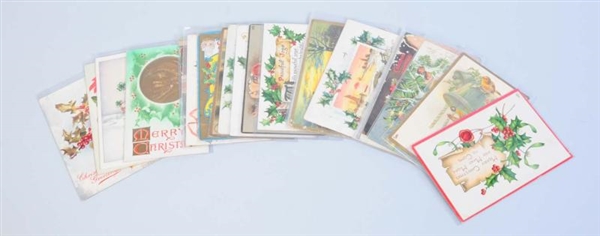 LOT OF 24: ASSORTED CHRISTMAS POSTCARDS.          