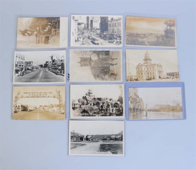LOT OF 10: REAL PHOTO POSTCARDS OF CALIFORNIA.    