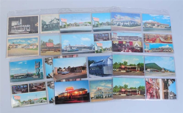 LOT OF 29: POSTCARDS DEPICTING DINERS.            
