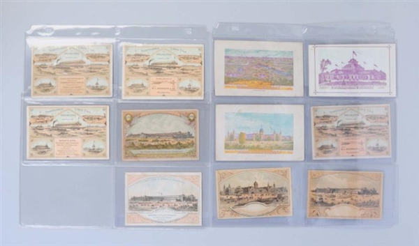 LOT OF 11: EARLY FAIR & EXPO TRADE CARDS.         