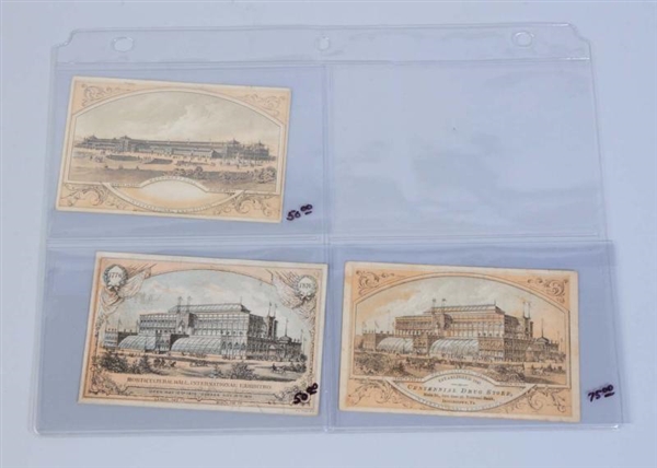 LOT OF 3: TRADE CARDS FROM CENTENNIAL EXPO.       