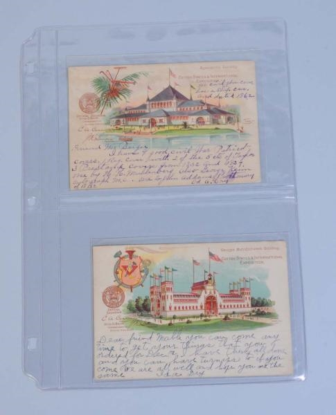 LOT OF 2 1895 COTTON STATES EXPO POSTCARDS.       