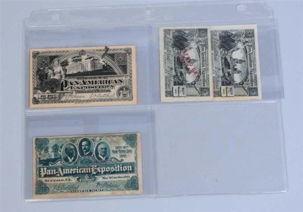 LOT OF 4: 1901 PAN-AMERICAN EXPOSITION TICKETS.   