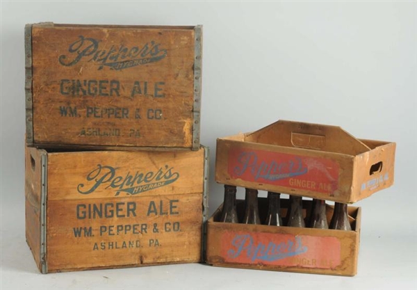 LARGE LOT OF 4 PEPPER SODA CASES.                 