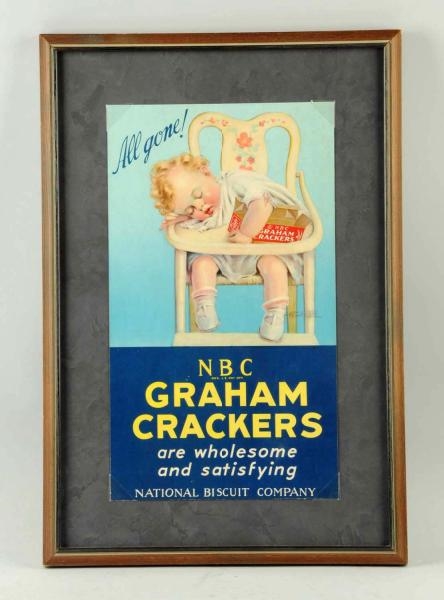 1920S-30S NBC GRAHAM CRACKER CARDBOARD SIGN.      