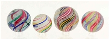 LOT OF 4:  ASSORTED SWIRL MARBLES.                