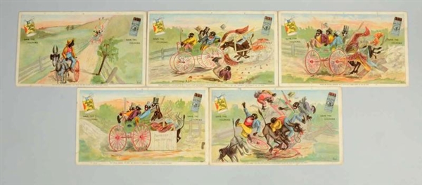 SET OF 5: 1902 DUKES MIXTURE LARGE AD CARDS.      