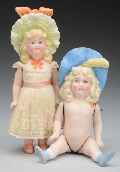 LOT OF 2: ALL-BISQUE DOLLS.                       