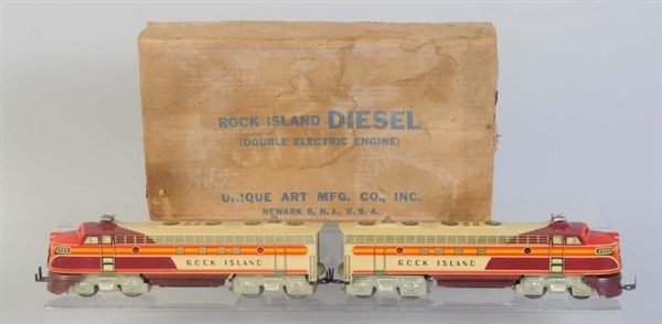 UNIQUE ART ROCK ISLAND DIESEL LOCOMOTIVE.         