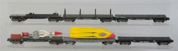 LOT OF 6: AMERICAN FLYER FLAT CARS.               