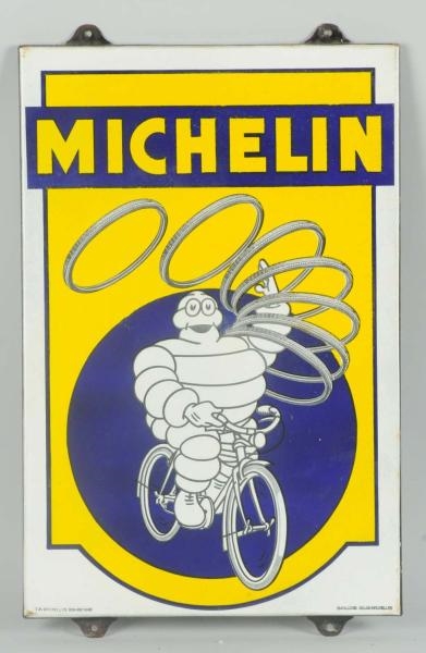 MICHELIN WITH BIBENDUM ON BICYCLE SIGN.           