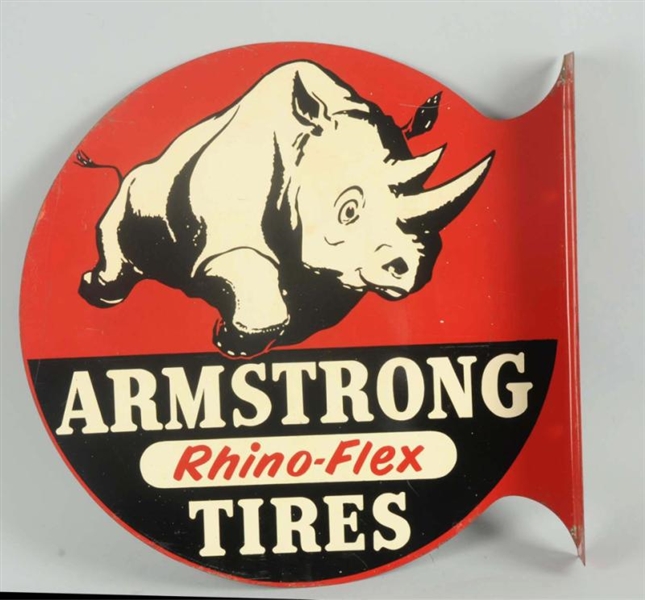 ARMSTRONG RHINO-FLEX TIRES FLANGE SIGN.           