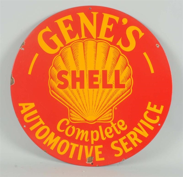 SHELL GENES AUTOMOTIVE SERVICE SIGN.             