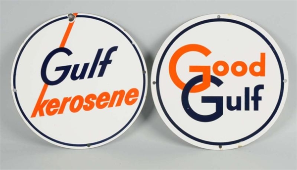 LOT OF 2: GULF PUMP PLATE SIGNS.                  
