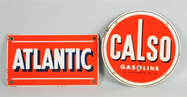 LOT OF 2: PETROLEUM RELATED PUMP PLATE SIGNS.     