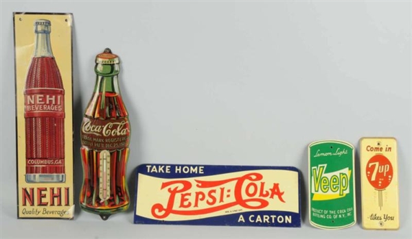 LOT OF 5: SODA RELATED ADVERTISING PIECES.        