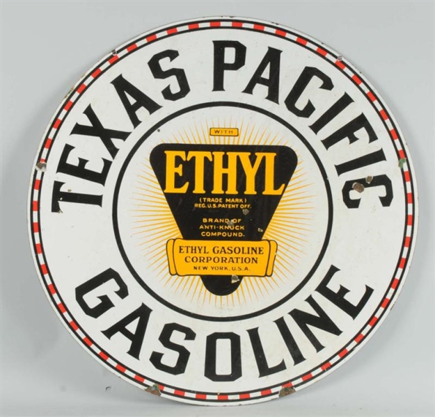 TEXAS PACIFIC GASOLINE WITH ETHYL LOGO.           