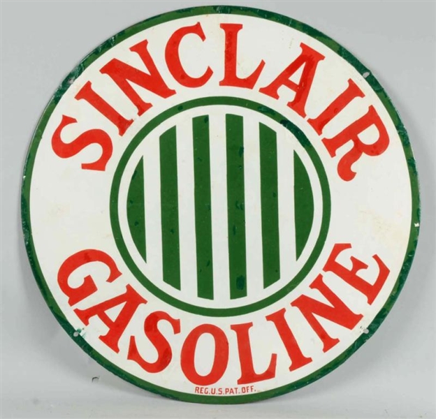 SINCLAIR GASOLINE WITH STRIPED SIGN.              