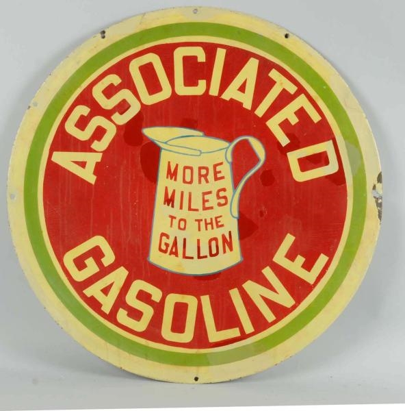ASSOCIATED GASOLINE WITH LOGO SIGN.               