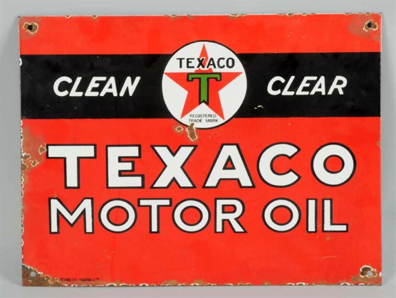 TEXACO (BLACK-T) MOTOR OIL SIGN.                  