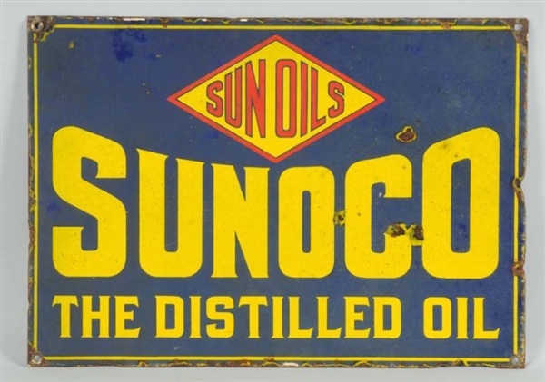 SUNOCO "THE DISTILLED OIL" SIGN.                  