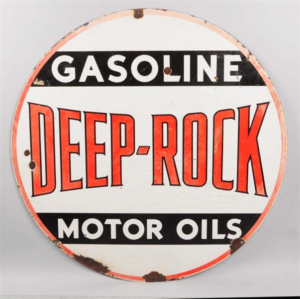 DEEP ROCK GASOLINE MOTOR OIL SIGN.                