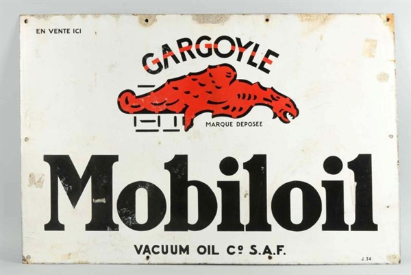 MOBILOIL VACUUM OIL GARGOYLE SIGN.                