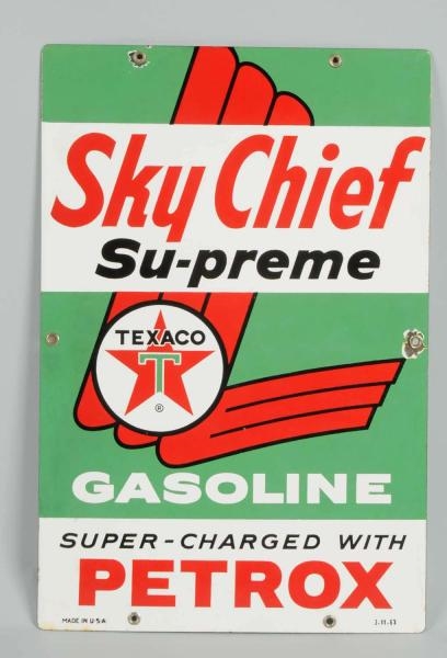 TEXACO (WHITE-T) SKY CHIEF WITH PETROX SIGN.      