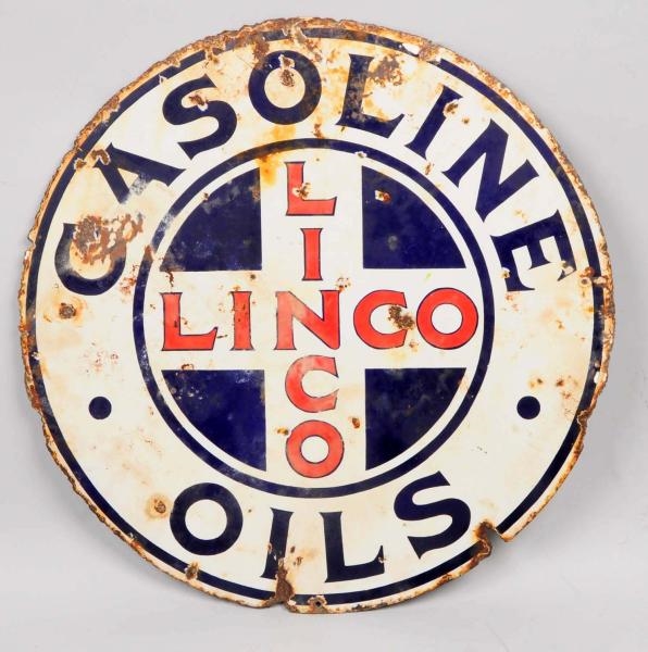 LINCO GASOLINE OILS SIGN.                         