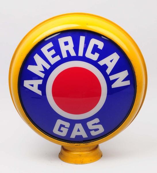 AMERICAN GAS WITH RED DOT GAS GLOBE.              