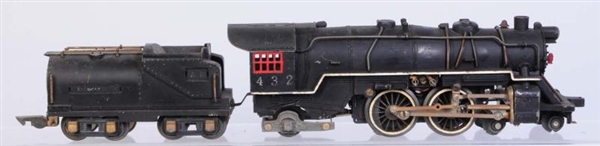 AMERICAN FLYER NO.432 STEAM LOCOMOTIVE & TENDER.  