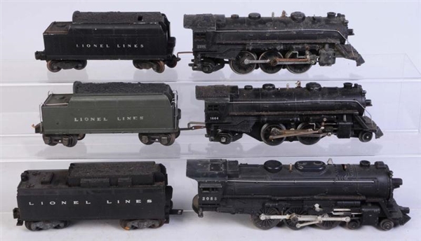 LIONEL NO.2055, 1664, 224E STEAM LOCOMOTIVES.     