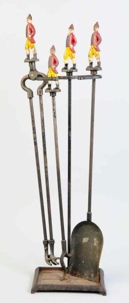 CAST IRON HESSIAN SOLDIER ANDIRONS & TOOLS.       