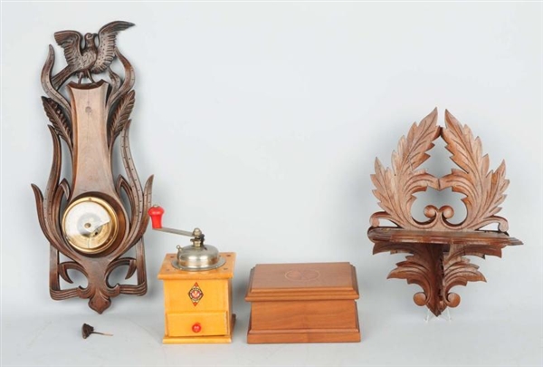 LOT OF 4: ASSORTED WOODEN PIECES.                 