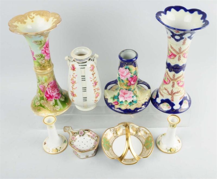 LOT OF 8: HAND PAINTED NIPPON.                    