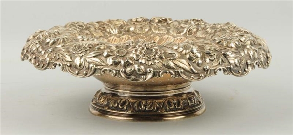 LARGE REPOUSSE STERLING CENTER BOWL.              