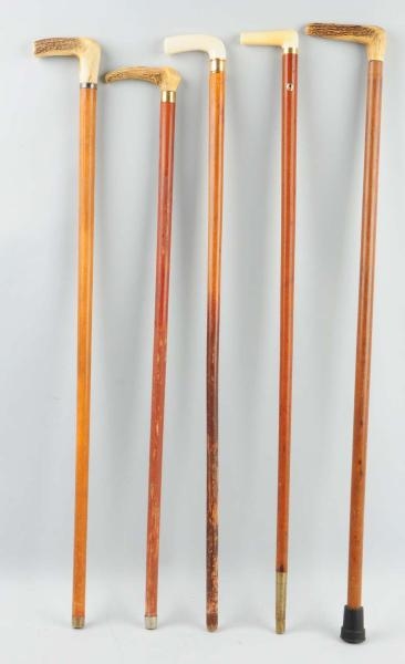 LOT OF 5: WALKING STICK CANES.                    