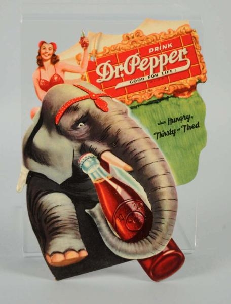 GIRL ON ELEPHANT 1930S DR. PEPPER FAN PULL.       